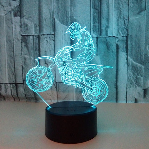 3D Motorcycle Rider  Night Light