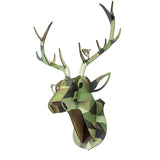 Deer Head Wood Statue