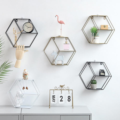 Metal Hexagonal Shelf