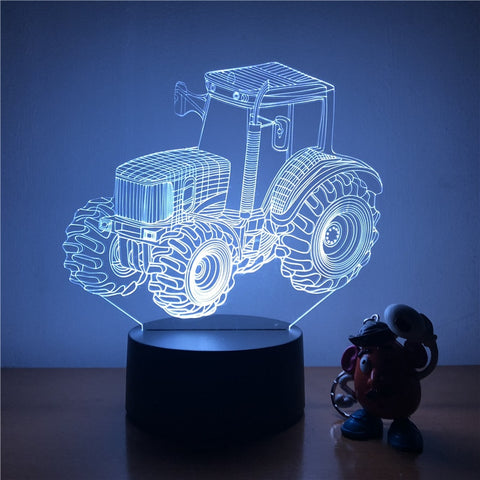 3D Farm Tractor Night Light