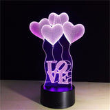 3D LOVE Balloon Night Light