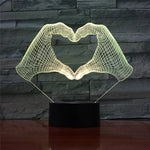 3D Love Heart  Night Light