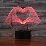 3D Love Heart  Night Light